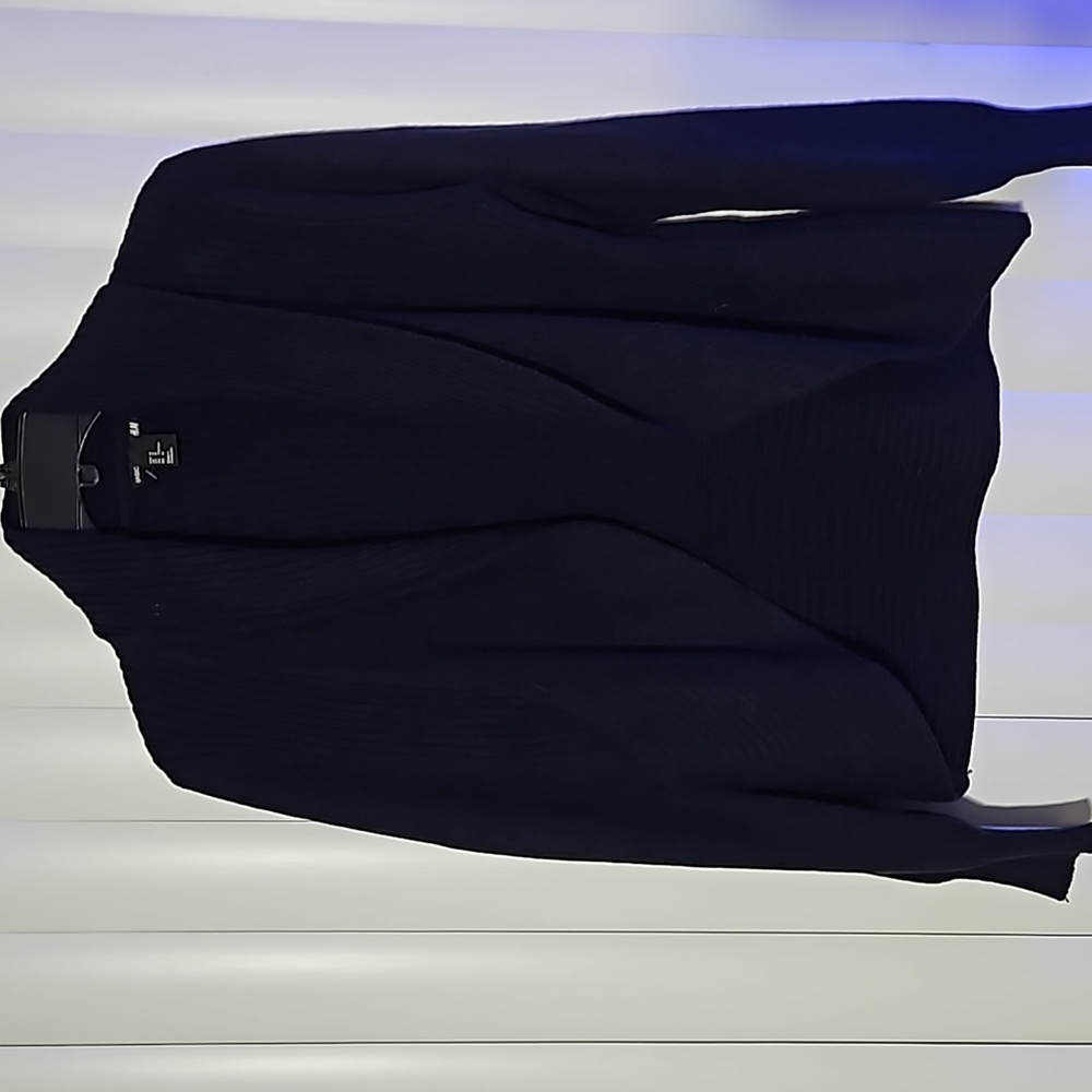 H&M Basic Dark Blue Shawl Collar Cardigan (Size M)